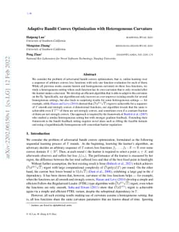 Adaptive Bandit Convex Optimization with Heterogeneous Curvature