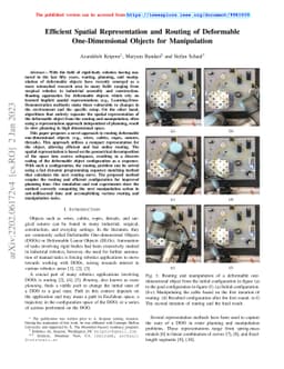 Efficient Spatial Representation and Routing of Deformable
  One-Dimensional Objects for Manipulation