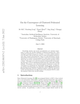 On the Convergence of Clustered Federated Learning