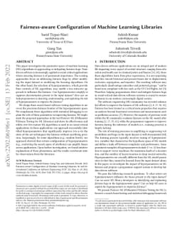 Fairness-aware Configuration of Machine Learning Libraries