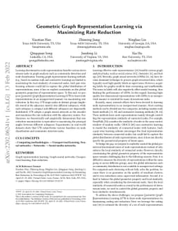 Geometric Graph Representation Learning via Maximizing Rate Reduction