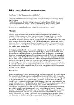 Privacy protection based on mask template