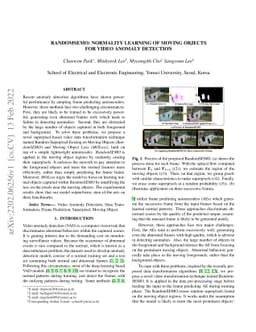 RandomSEMO: Normality Learning Of Moving Objects For Video Anomaly
  Detection