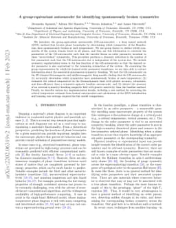 A Group-Equivariant Autoencoder for Identifying Spontaneously Broken
  Symmetries
