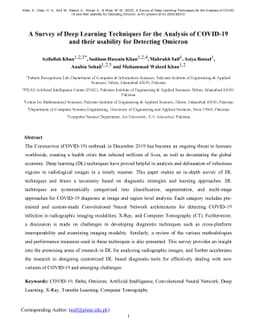 A Survey of Deep Learning Techniques for the Analysis of COVID-19 and
  their usability for Detecting Omicron