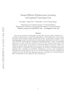 Sample-Efficient Reinforcement Learning with loglog(T) Switching Cost