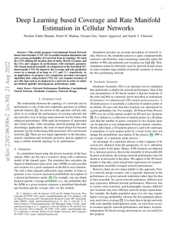 Deep Learning based Coverage and Rate Manifold Estimation in Cellular
  Networks