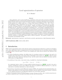 Local approximation of operators