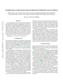 Distribution augmentation for low-resource expressive text-to-speech