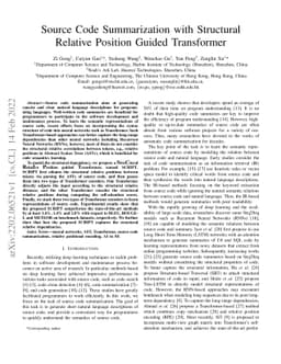 Source Code Summarization with Structural Relative Position Guided
  Transformer