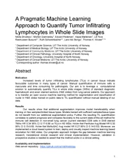 A Pragmatic Machine Learning Approach to Quantify Tumor Infiltrating
  Lymphocytes in Whole Slide Images
