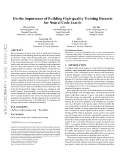 On the Importance of Building High-quality Training Datasets for Neural
  Code Search