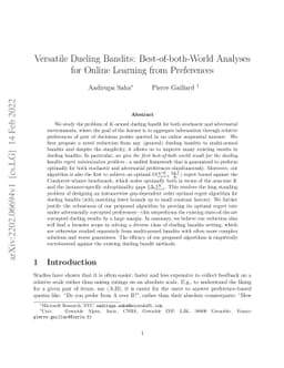 Versatile Dueling Bandits: Best-of-both-World Analyses for Online
  Learning from Preferences