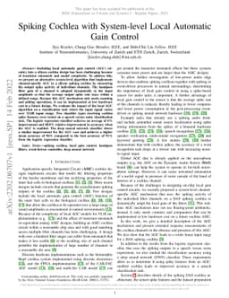 Spiking Cochlea with System-level Local Automatic Gain Control