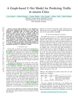 A Graph-based U-Net Model for Predicting Traffic in unseen Cities