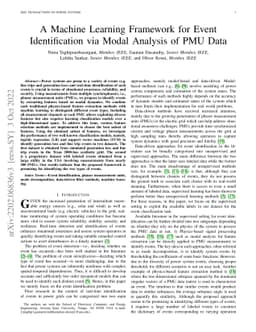 A Machine Learning Framework for Event Identification via Modal Analysis
  of PMU Data