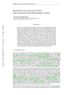 Random Laplacian Features for Learning with Hyperbolic Space