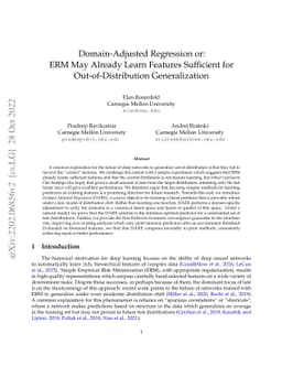 Domain-Adjusted Regression or: ERM May Already Learn Features Sufficient
  for Out-of-Distribution Generalization