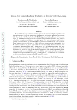 Black-Box Generalization: Stability of Zeroth-Order Learning