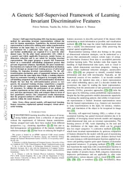 A Generic Self-Supervised Framework of Learning Invariant Discriminative
  Features