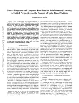 Convex Programs and Lyapunov Functions for Reinforcement Learning: A
  Unified Perspective on the Analysis of Value-Based Methods