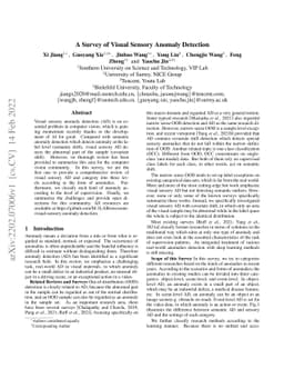 A Survey of Visual Sensory Anomaly Detection