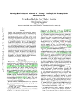 Strategy Discovery and Mixture in Lifelong Learning from Heterogeneous
  Demonstration