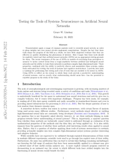 Testing the Tools of Systems Neuroscience on Artificial Neural Networks