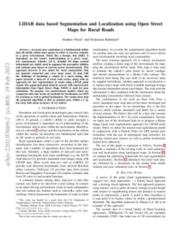 LIDAR data based Segmentation and Localization using Open Street Maps
  for Rural Roads