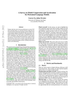 A Survey on Model Compression and Acceleration for Pretrained Language
  Models