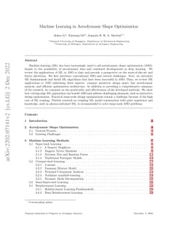 Machine Learning in Aerodynamic Shape Optimization