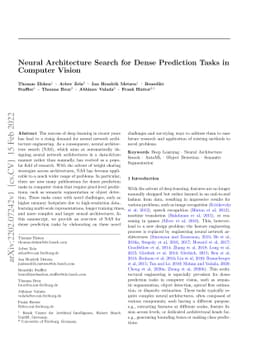 Neural Architecture Search for Dense Prediction Tasks in Computer Vision