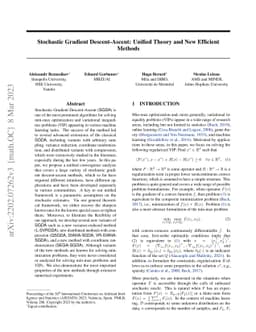 Stochastic Gradient Descent-Ascent: Unified Theory and New Efficient
  Methods