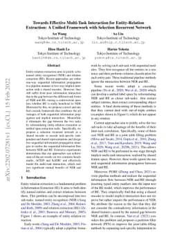 Towards Effective Multi-Task Interaction for Entity-Relation Extraction:
  A Unified Framework with Selection Recurrent Network