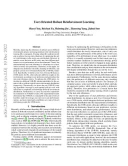 User-Oriented Robust Reinforcement Learning
