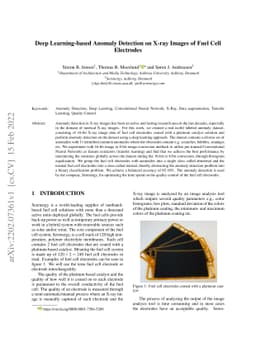 Deep Learning-based Anomaly Detection on X-ray Images of Fuel Cell
  Electrodes