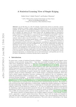 A Statistical Learning View of Simple Kriging