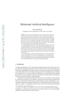 Relational Artificial Intelligence