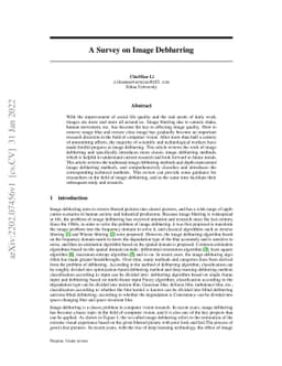 A Survey on Image Deblurring