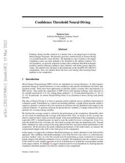 Confidence Threshold Neural Diving
