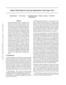 Robust Multi-Objective Bayesian Optimization Under Input Noise