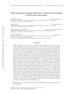 Label fusion and training methods for reliable representation of
  inter-rater uncertainty