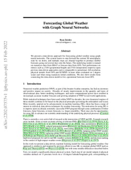 Forecasting Global Weather with Graph Neural Networks