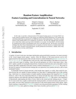 Random Feature Amplification: Feature Learning and Generalization in
  Neural Networks