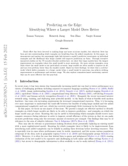 Predicting on the Edge: Identifying Where a Larger Model Does Better