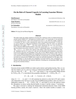 On the Role of Channel Capacity in Learning Gaussian Mixture Models