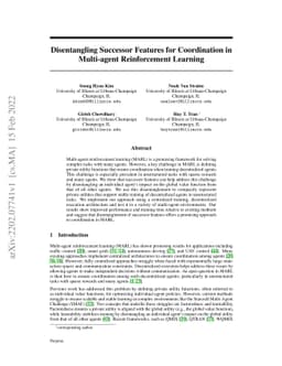 Disentangling Successor Features for Coordination in Multi-agent
  Reinforcement Learning