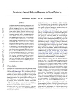 Architecture Agnostic Federated Learning for Neural Networks