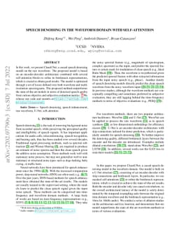 Speech Denoising in the Waveform Domain with Self-Attention