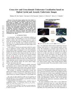 Cross-view and Cross-domain Underwater Localization based on Optical
  Aerial and Acoustic Underwater Images